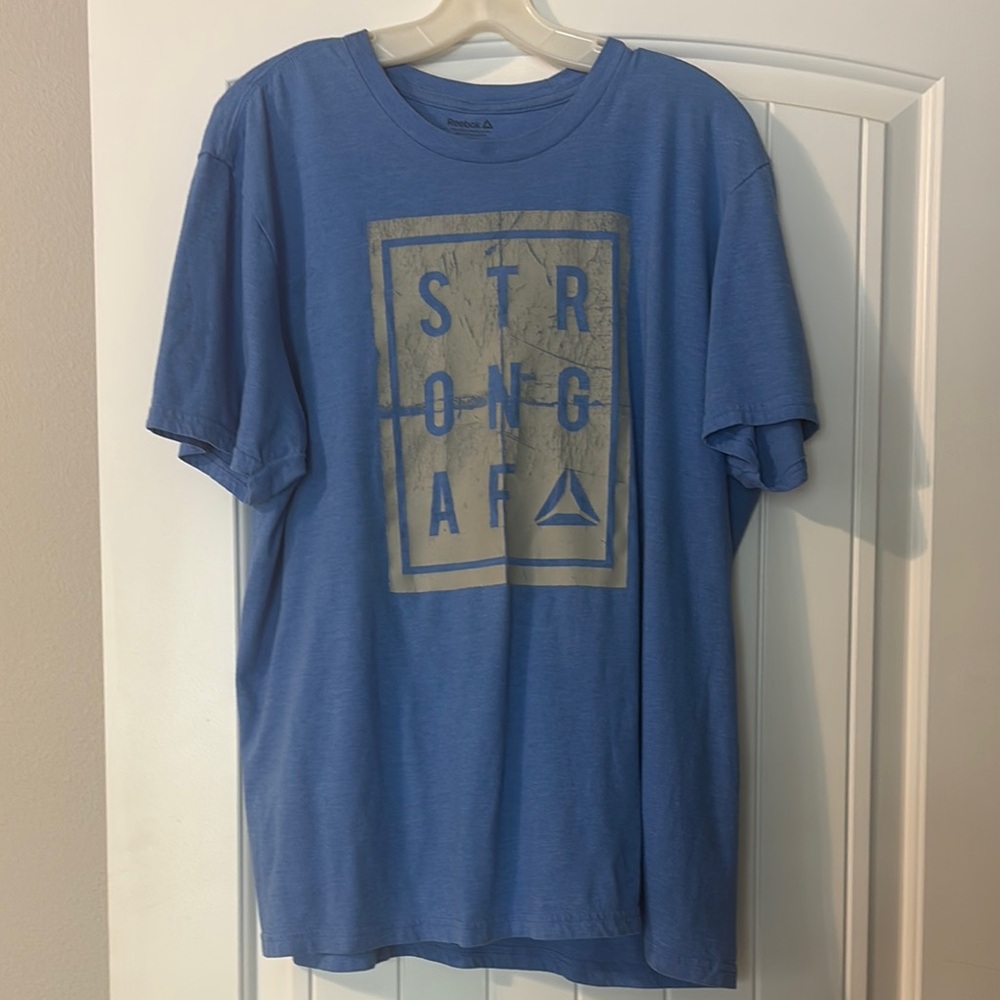 Reebok Blue Short Sleeve Tee with Graphic Design